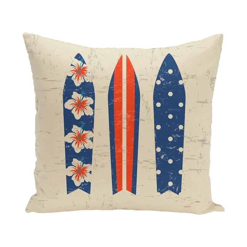 Triple Surf Geometric Print 14 x 20-inch Outdoor Pillow