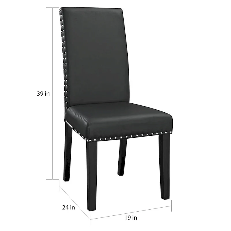 Milton Nailhead Trim Black Parson Dining Chair