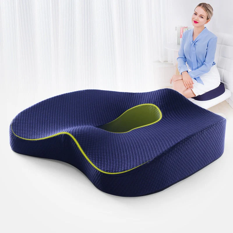 HULIANFU Memory Foam Seat Cushion Orthopedic Pillow Coccyx Office Chair Cushion Car Seat Pillow Wheelchair Massage Vertebrae Seat Pad - Deanwangkt