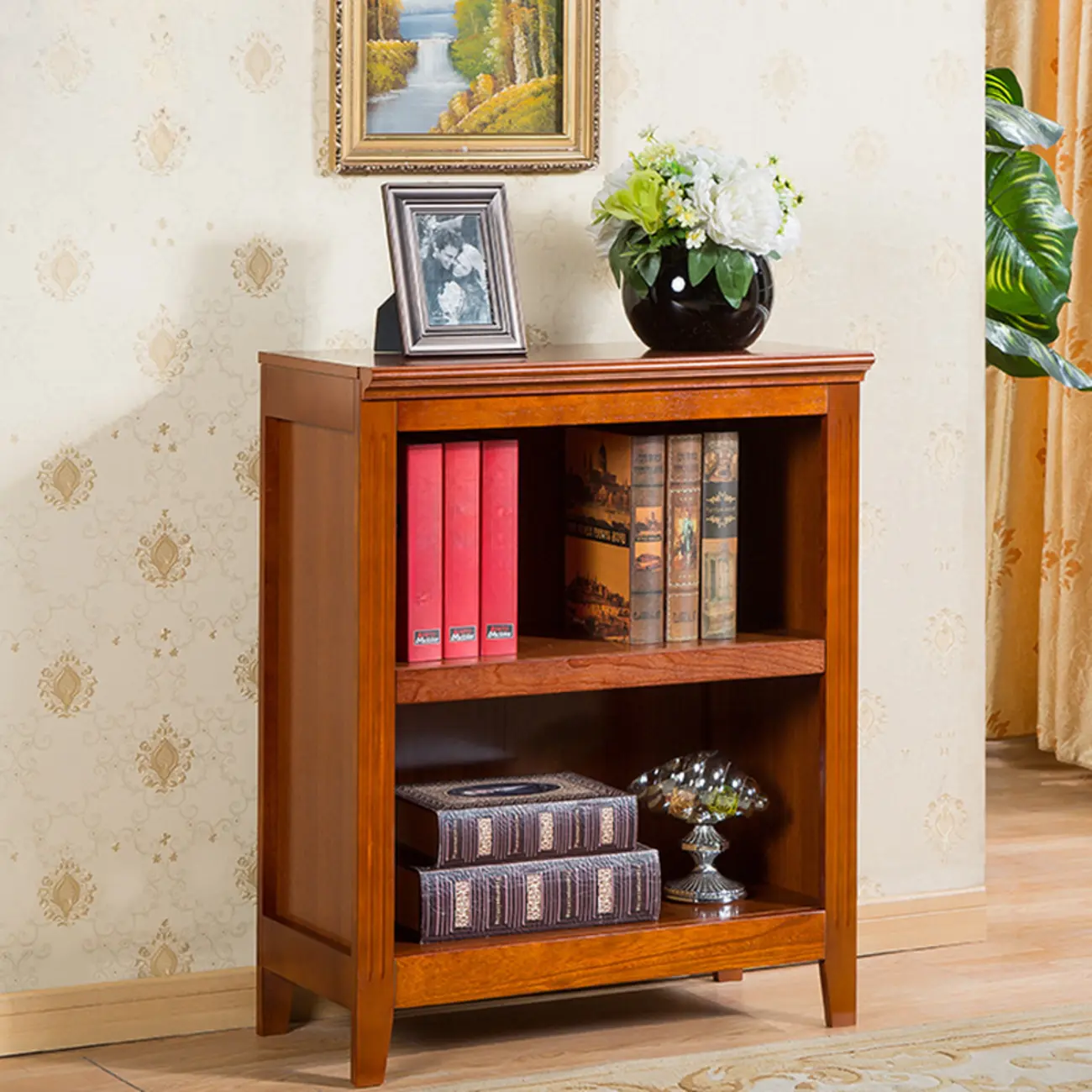 Classic Birch Wood 5-Tier Vertical Barrister Bookcase