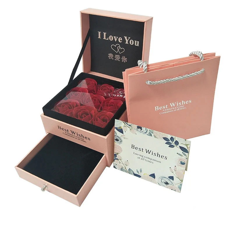 HULIANFU ROSE SPACE Soap Flower Jewelry Gift Box Rose Box Christmas Present Women  Birthday Party Gift for Mom Girlfriend Gifts - Deanwangkt