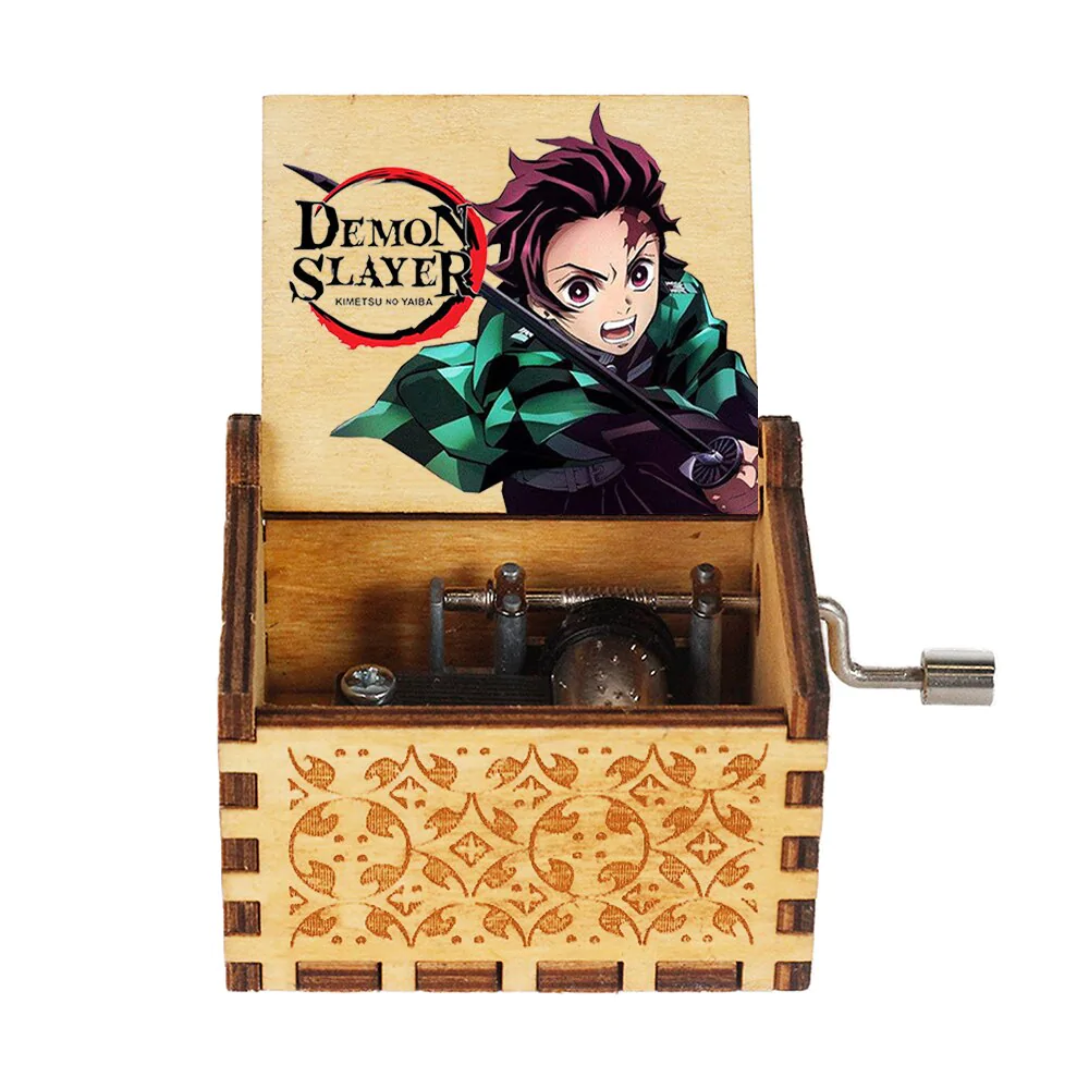 HULIANFU New Attack On Titan Queen Music Box Antique Carved Wooden Hand Cranks Power Game Crossing Rainbow Christmas Birthday Gifts - Deanwangkt