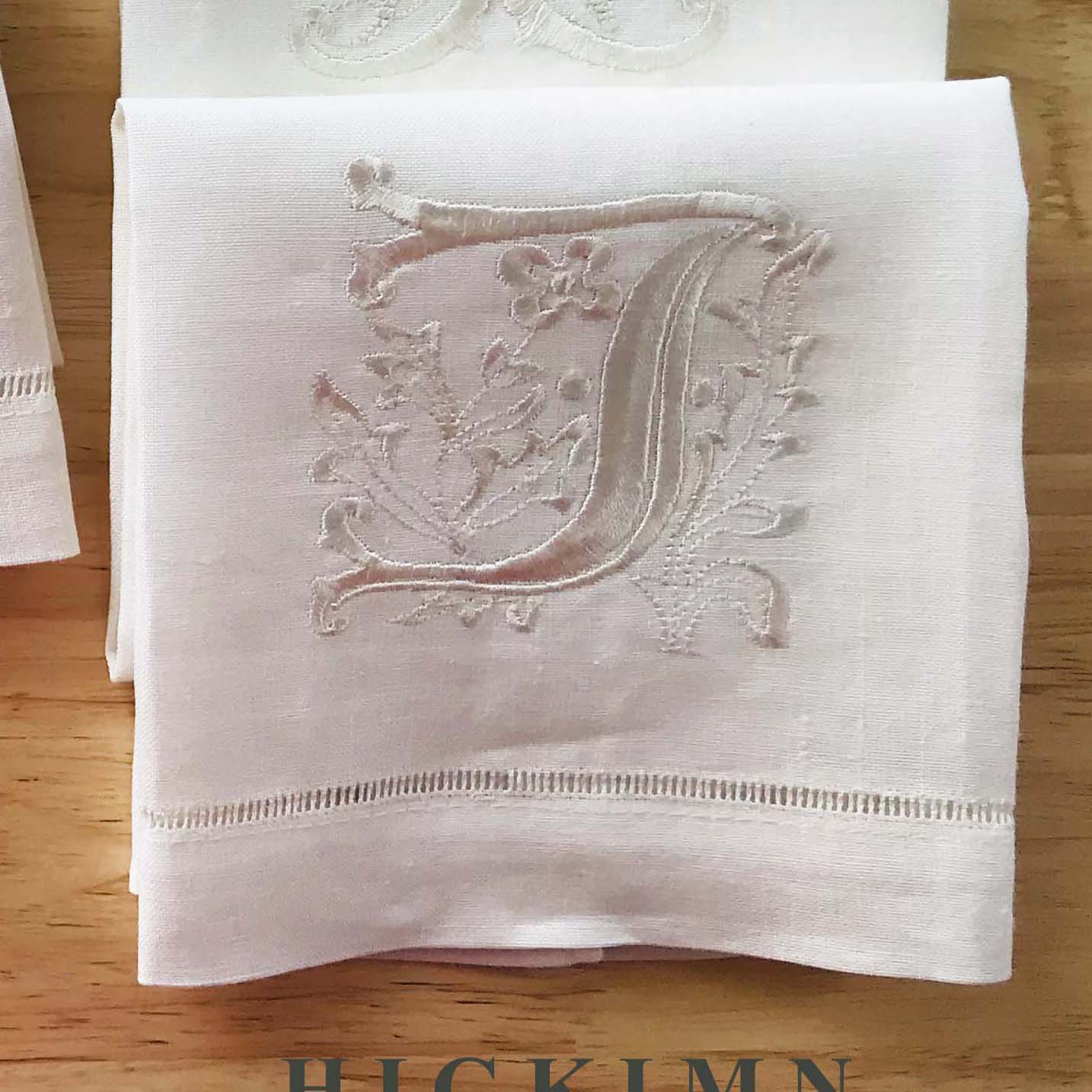 HULIANFU Letters Embroidery  Table Napkin  White Wedding Party Holiday  Decorative  Towel  Rectangular  Hand Towels - Deanwangkt