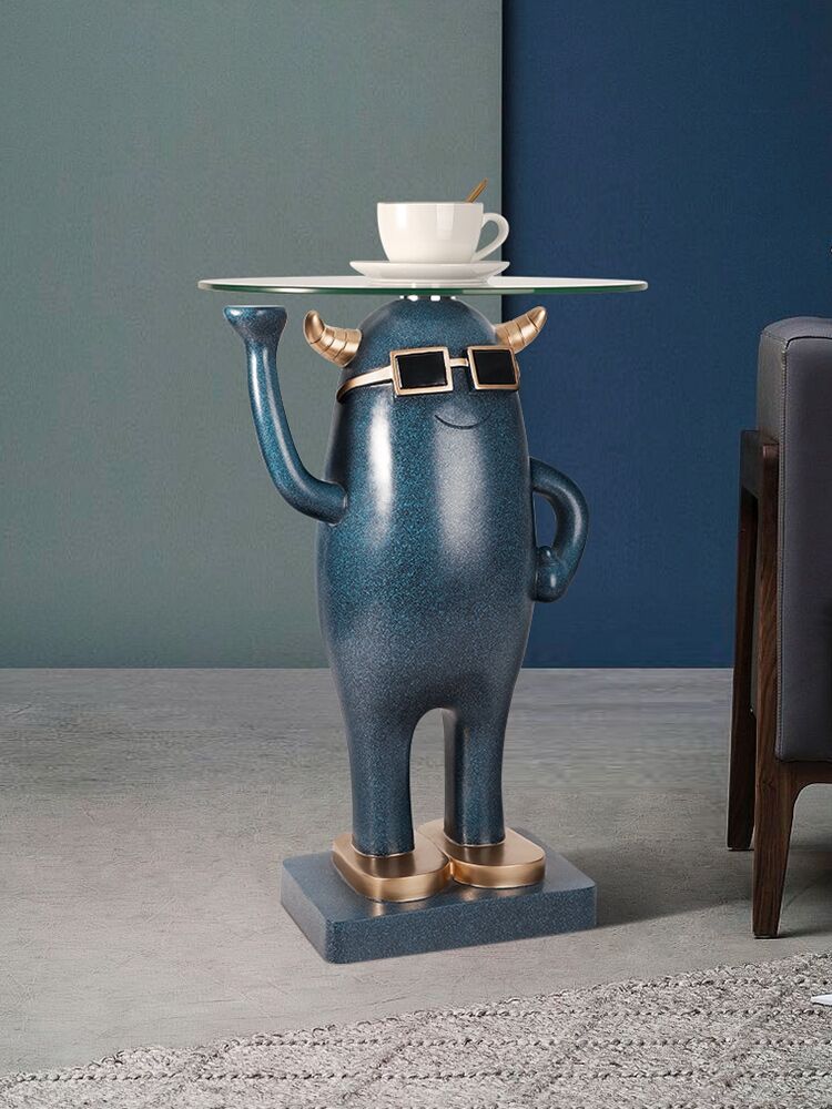 HULIANFU Nordic home decoration Creative Little Monster Landing Statue Large Landing ResinStatueTray Decoration SofaBedsideSmall TeaTable - Deanwangkt