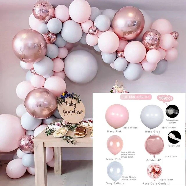HULIANFU Macaron Pink Balloon Garland Arch Kit Wedding Birthday Party Decoration Kids Globos Rose Gold Confetti Latex Ballon Baby Shower - Deanwangkt