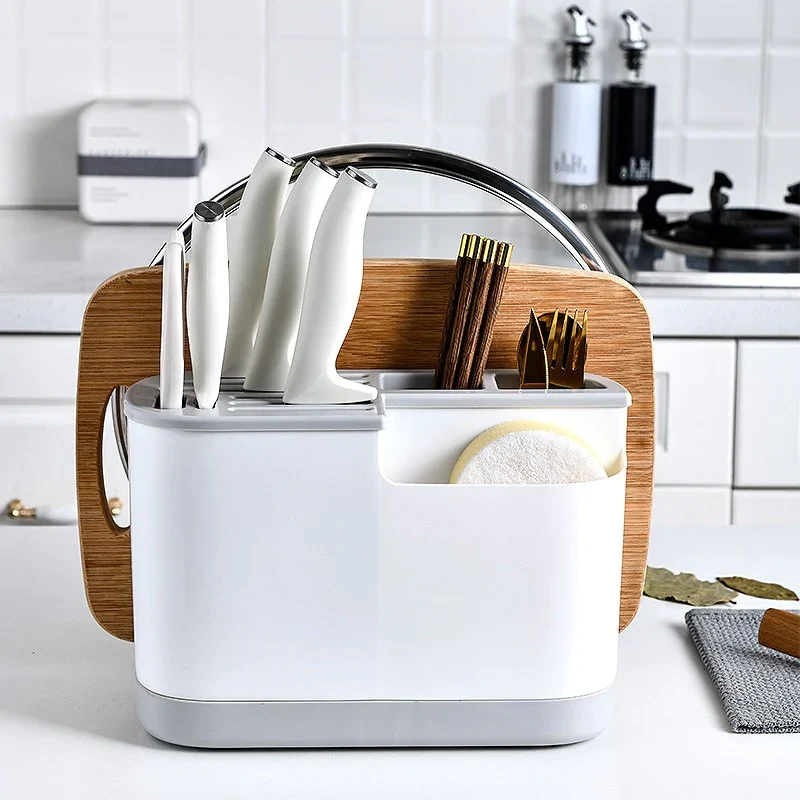 HULIANFU Multifunctional Knife Holder Cutting Board Integrated Kitchen Supplies Storage Rack Chopsticks Pot Cover Knife Holder Pot Cover - Deanwangkt