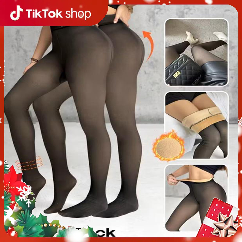 Women's Thermal Lined Solid Tights, Casual Comfy High Stretch Warm Tights for Daily Wear, Ladies Tights for Fall & Winter