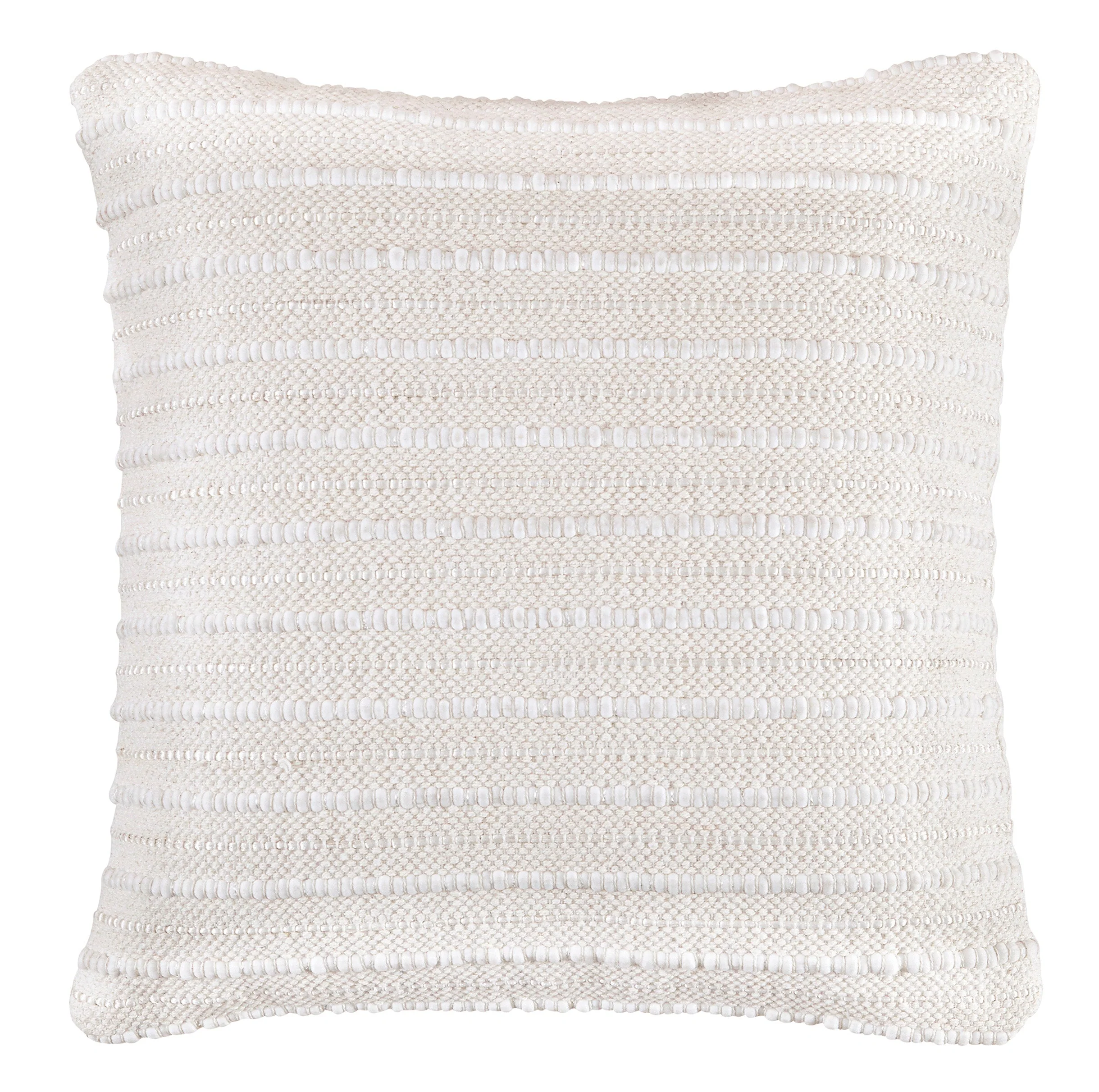 Cream Handwoven with Stripes Accent Pillow