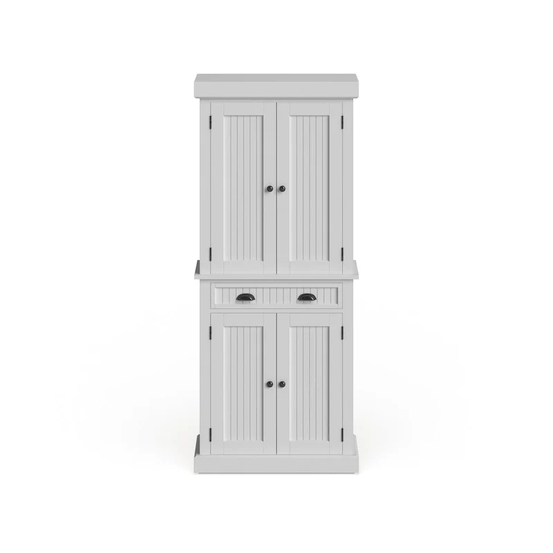 Homestyles Nantucket Sanded Off-White Pantry with Four Doors - N/A