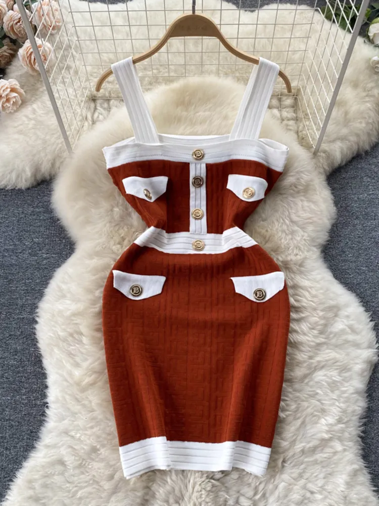 Two Piece Dress Autumn Womens es Knitwear Suits Small Fragrance Knitted Cardigan Coat Suspender Knit Streetwear Sets 221115 - Deanwangkt