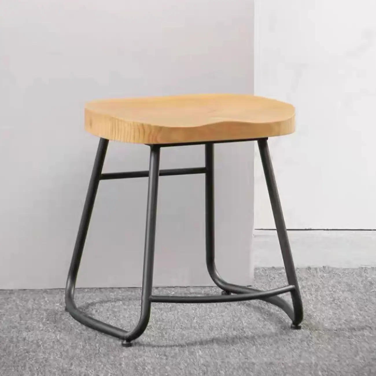Modern Natural Wood Counter Height Bar Stools