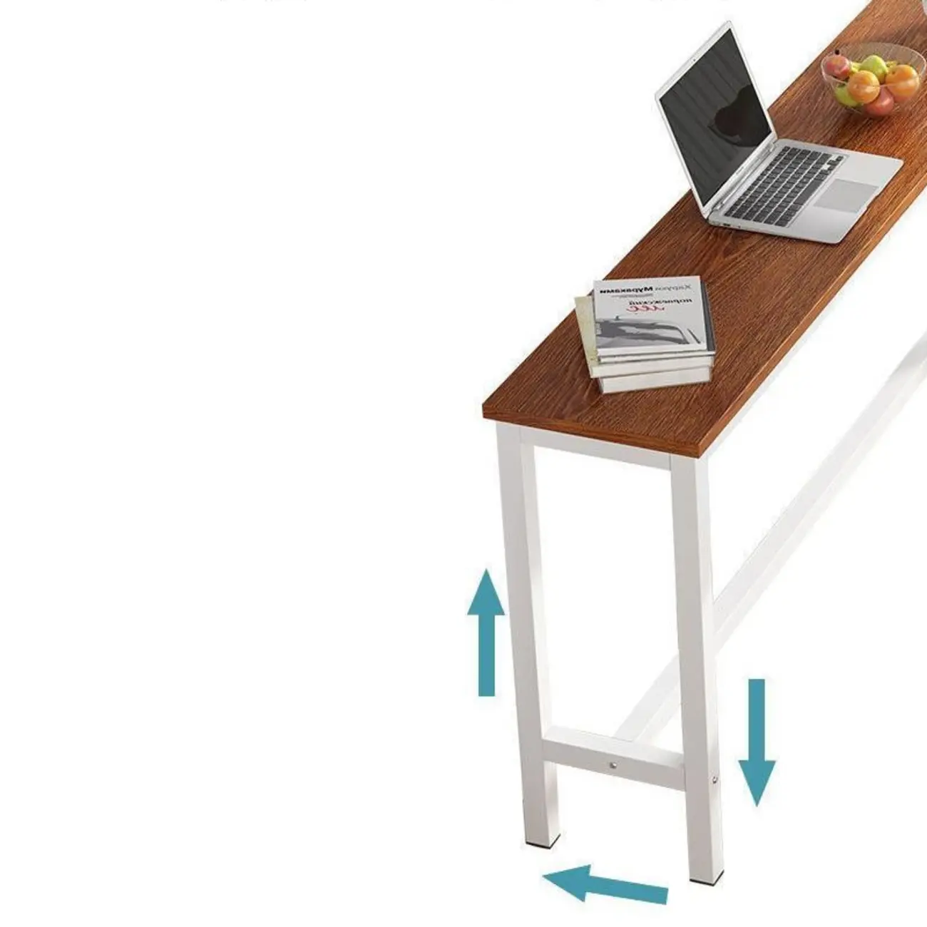 Grey Rectangle Wood Metal Footrest Bar Tables