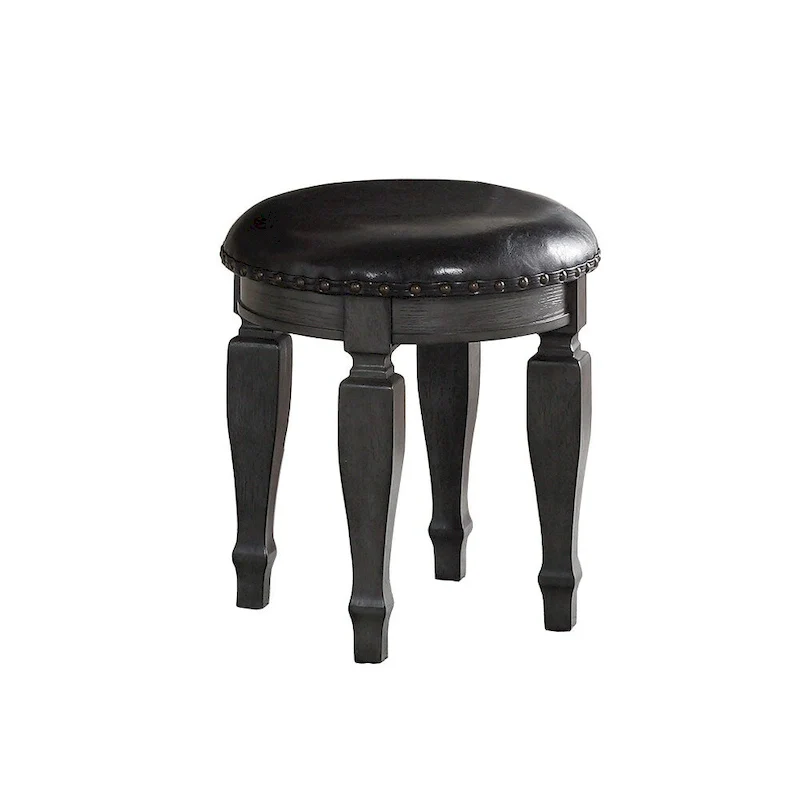 Rubber Wood Vanity Set with Stool