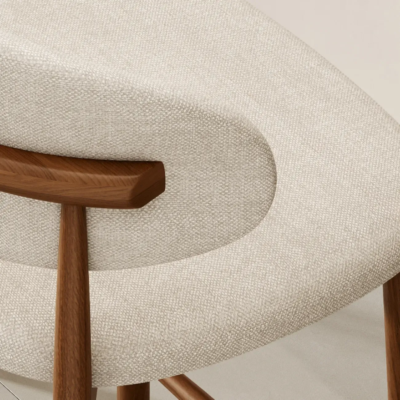 Mid Century Modern Upholstered Bar Stool with Back