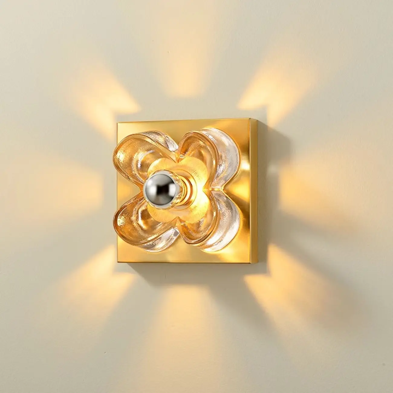 Modern Elegant Glass LED Vanity Light with Flower Design