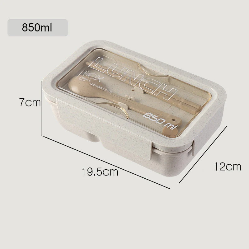 HULIANFU Wheat straw lunch box for kids plastic food storage container snacks box japanese style bento box with tableware soup cup - Deanwangkt