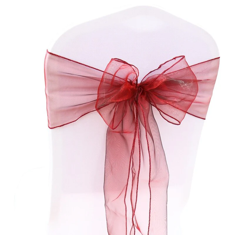 HULIANFU Wedding Decoration Organza Chair Sashes Bow For Party Christmas Halloween hotel Chair Decoration Supplies(Pack of 50pcs  pink) - Deanwangkt