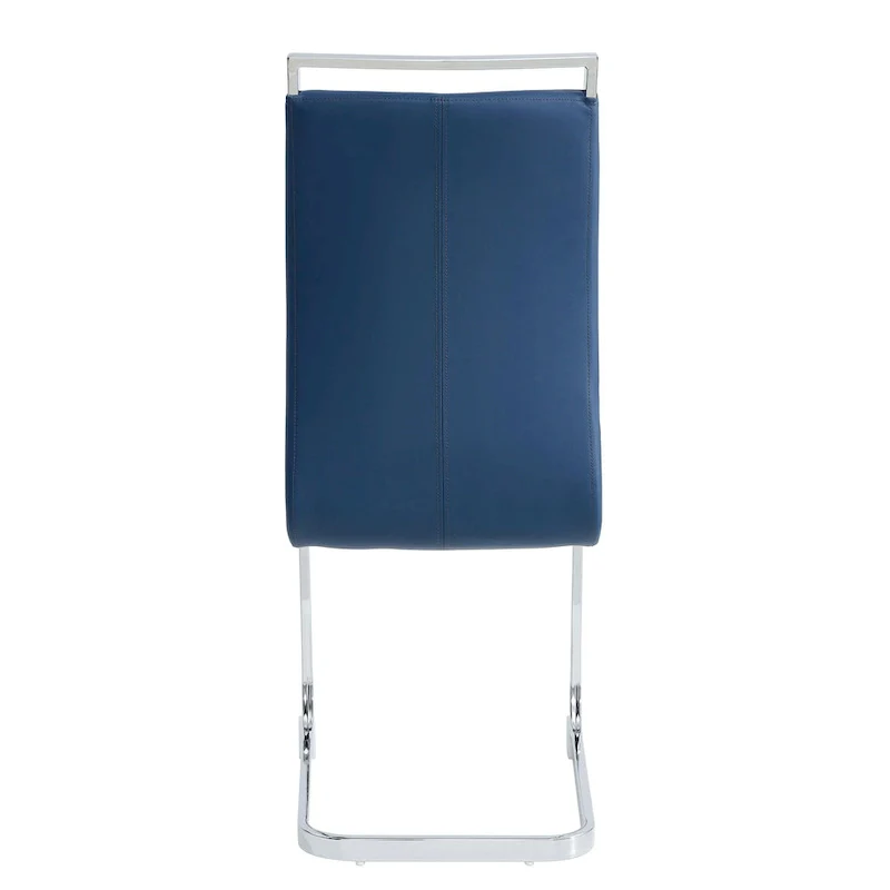 Set of 4 Modern Dining Chairs,High Back Side Chair with C-shaped Tube Chrome Metal Legs