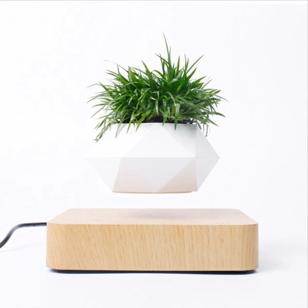 HULIANFU Magnetic suspension flower pot Levitating Air Bonsai Pot plant pot succulent pot patio decoration Desktop Flower/Green Plant - Deanwangkt