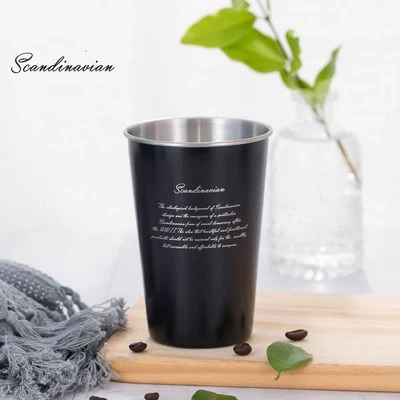 HULIANFU NorthernEurope Ins Industry Style 304 Stainless Steel Spray Paint Beer Cup Cold Water Drinks Cup Household Office Use Gargle Cup - Deanwangkt