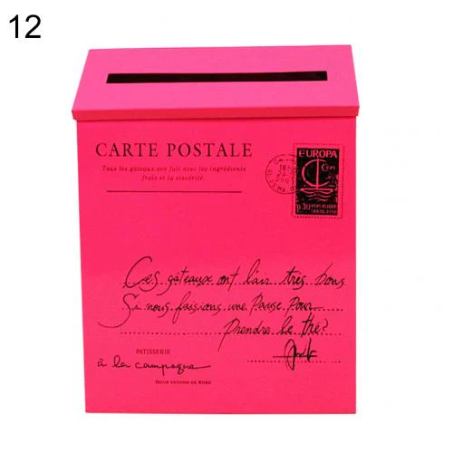 HULIANFU Retro Metal Mailboxes Wall Mounted Mail Box Mailbox Bucket Newspaper Letter Box Post Garden Decoration Garden Supplies - Deanwangkt