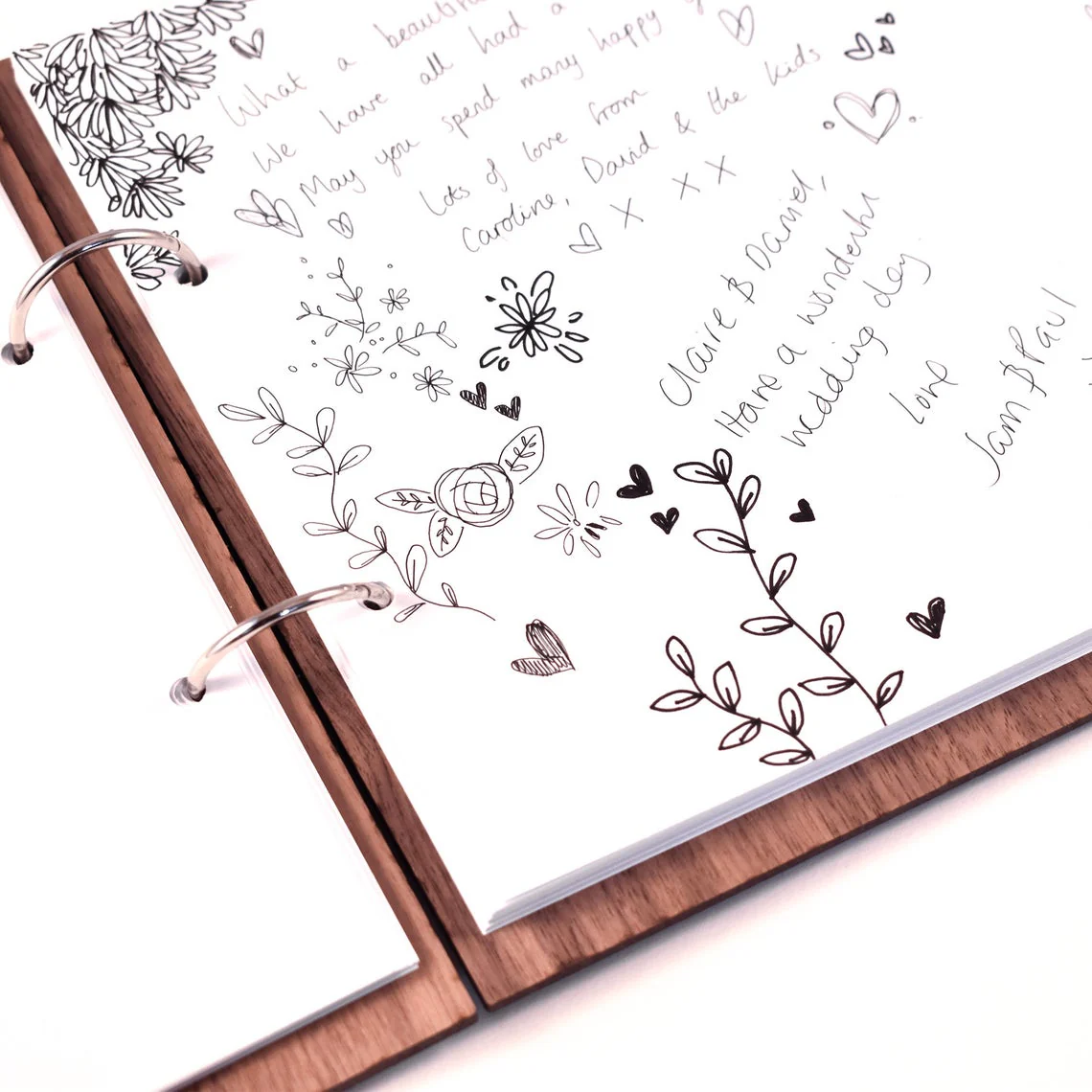 HULIANFU Wedding guest books Album,alternative unique guestbook,personalized guest book,green foliage eucalyptus,wooden guest book Gift - Deanwangkt