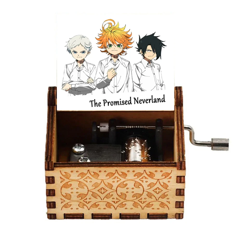 HULIANFU New Attack On Titan Queen Music Box Antique Carved Wooden Hand Cranks Power Game Crossing Rainbow Christmas Birthday Gifts - Deanwangkt
