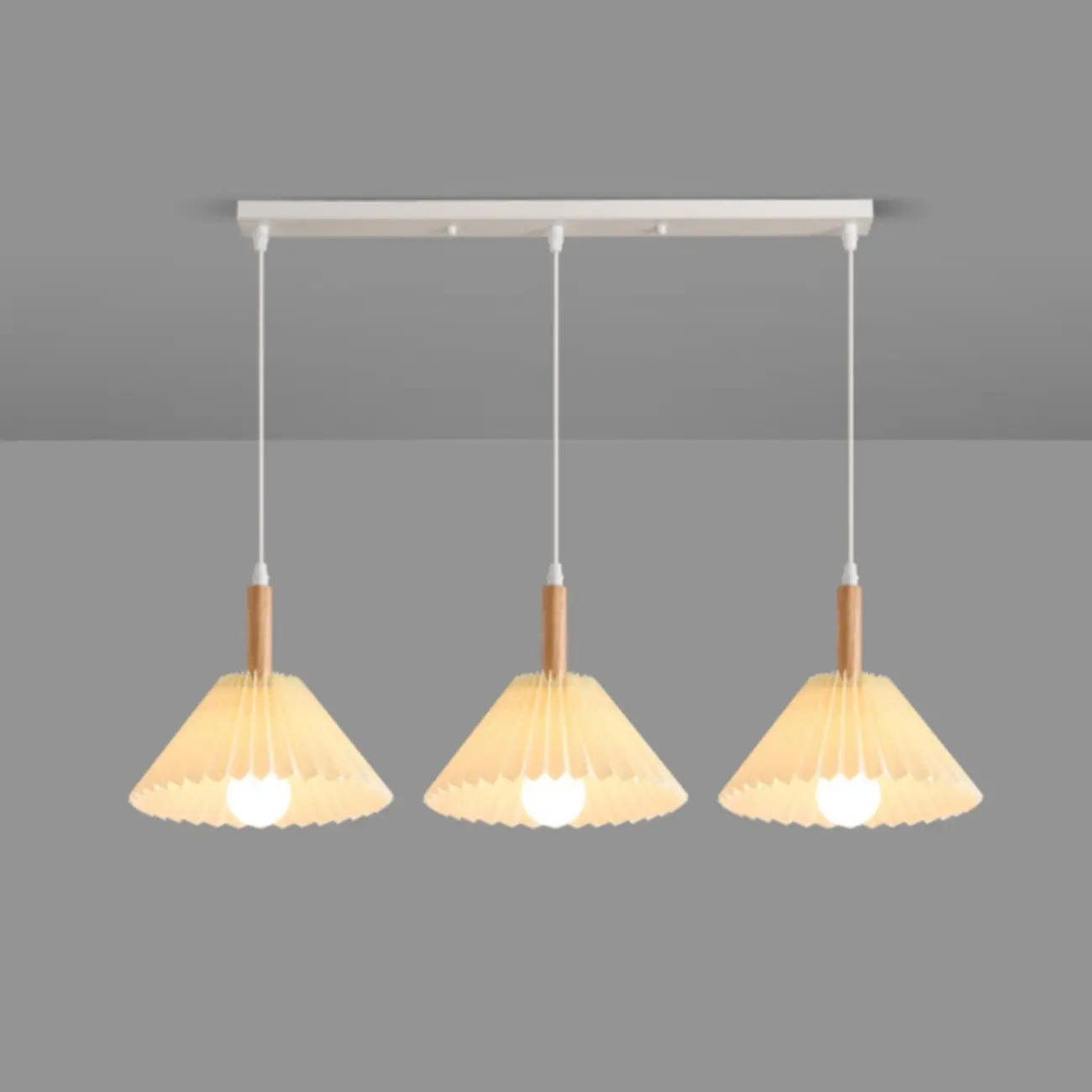 Modern Beige Pleated Fabric Kitchen Pendant Light