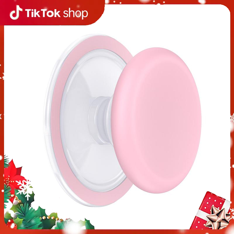 Strong Magnetic Phone Grip, Telescopic Lazy Phone Bracket with Magnetic, Hands-Free Phone Mount, Removable Round Silicone Part, for iPhone 17 16 15 14 13 12 Series