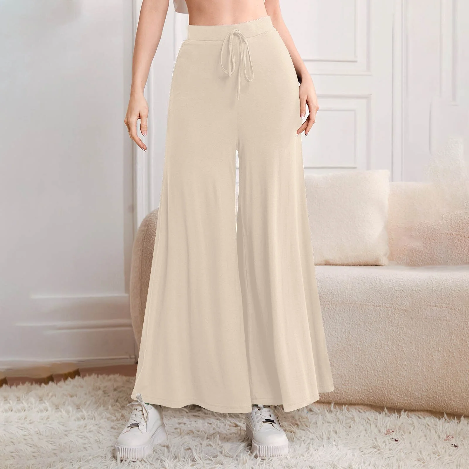 Hulianfu Fashion High Waist Wide Leg Pants For Women Autumn Loose Casual Women' S Pants Pantalon Vintage Long Trousers - Deanwangkt