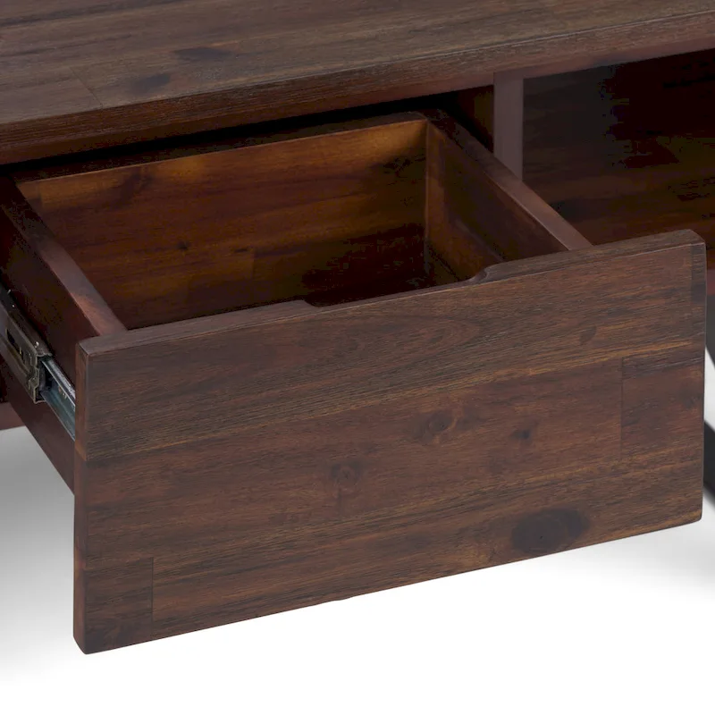 WYNDENHALL Mitchell SOLID WOOD & Metal 48 inch Wide Rectangle Modern Coffee Table - 48 W x 22 D x 18 H