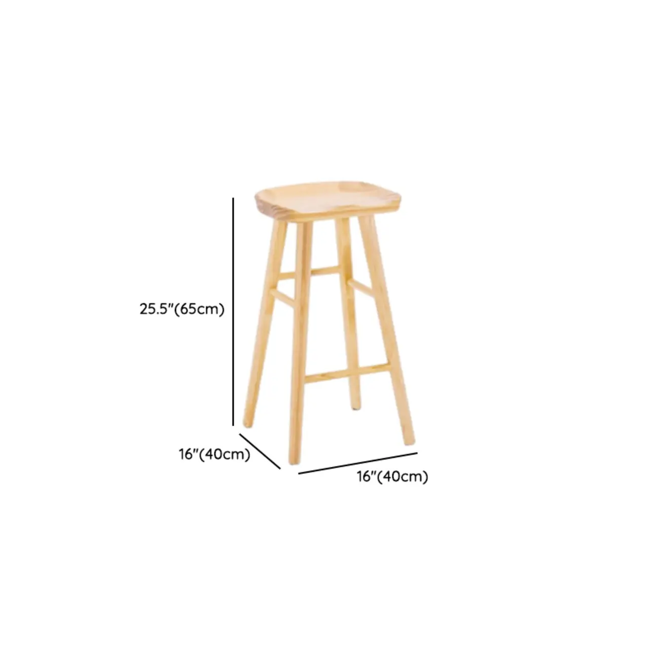 Natural Finish Backless Wooden Bar Stools