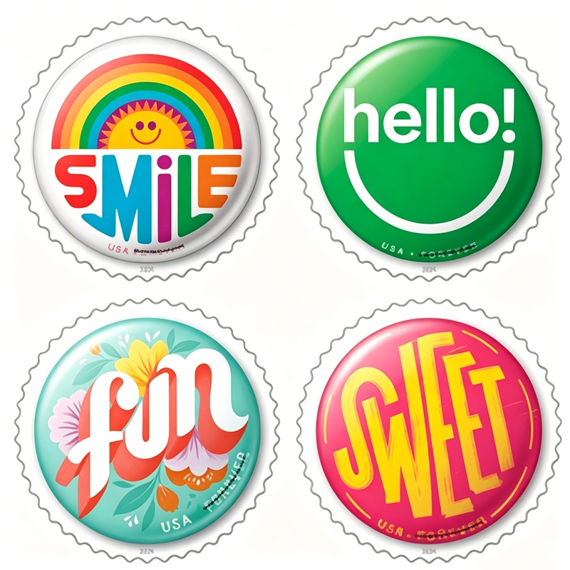 Pinback Buttons 2024, (Sheet of 20) - TWENTYSTAMPS