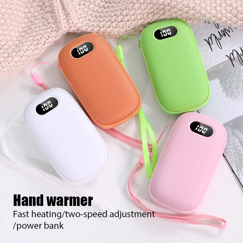 HULIANFU Portable USB Heater Rechargeable Electric Hand Warmer In Winter Double-Sided Heating Mini Mobile Power Supply Handwarmer 2 In 1 - Deanwangkt