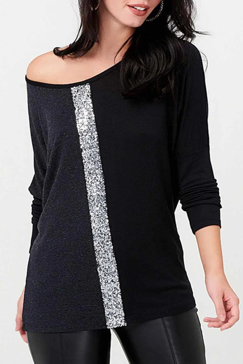 hulianfu Casual Sequins Tops - Deanwangkt