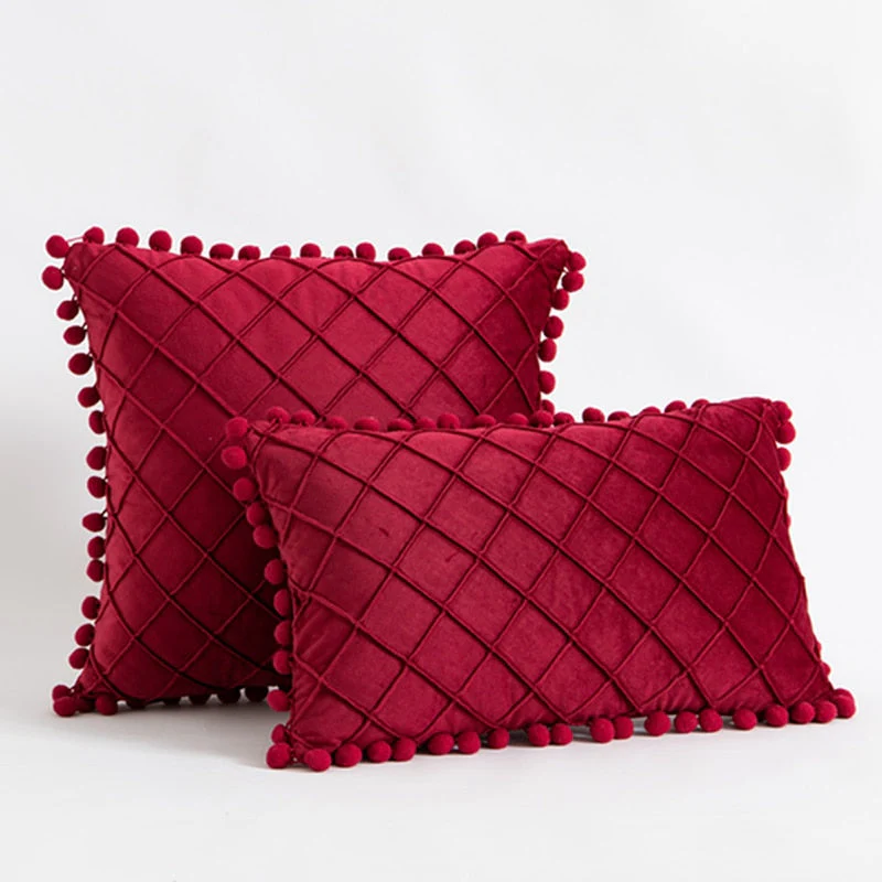 HULIANFU Inyahome Nordic Retro Ear Pillow Living Room Sofa Solid Color Tassel Cushion Without Core Bed Big Pillow Waist Back Office Chair - Deanwangkt