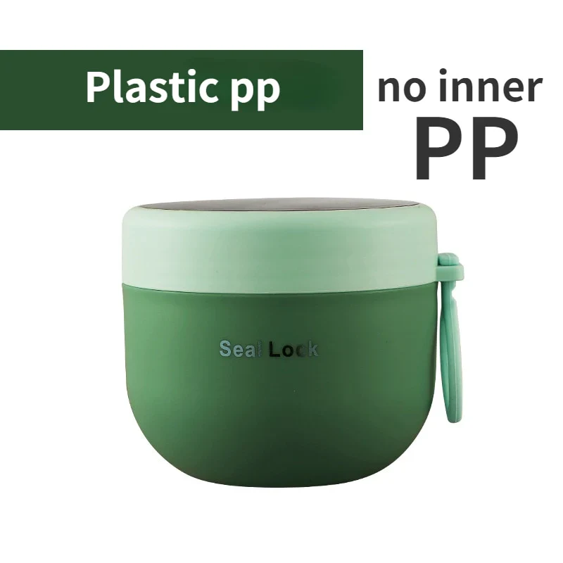 HULIANFU Mini Thermal Lunch Box Food Container with Spoon Stainless Steel Vaccum Cup Soup Cup Insulated Lunch Box taza desayuno portatil - Deanwangkt