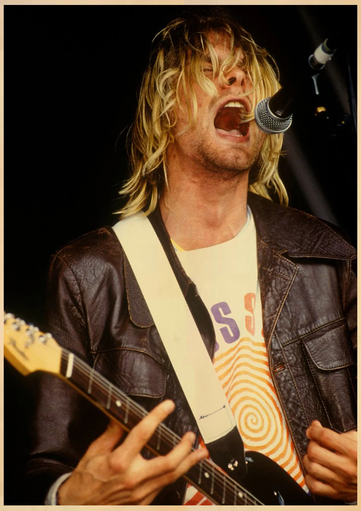 HULIANFU Singer Kurt Cobain Posters Rock and Roll Music Retro Kraft Paper Sticker DIY Vintage Room Bar Cafe Decor Gift Art Wall Paintings - Deanwangkt
