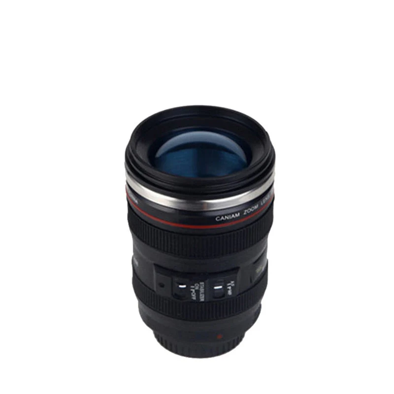 HULIANFU Stainless Steel Camera EF24-105mm Coffee Lens Mug White Black Coffee Mugs Creative Gift Coffee Cups canecas tazas vaso café - Deanwangkt