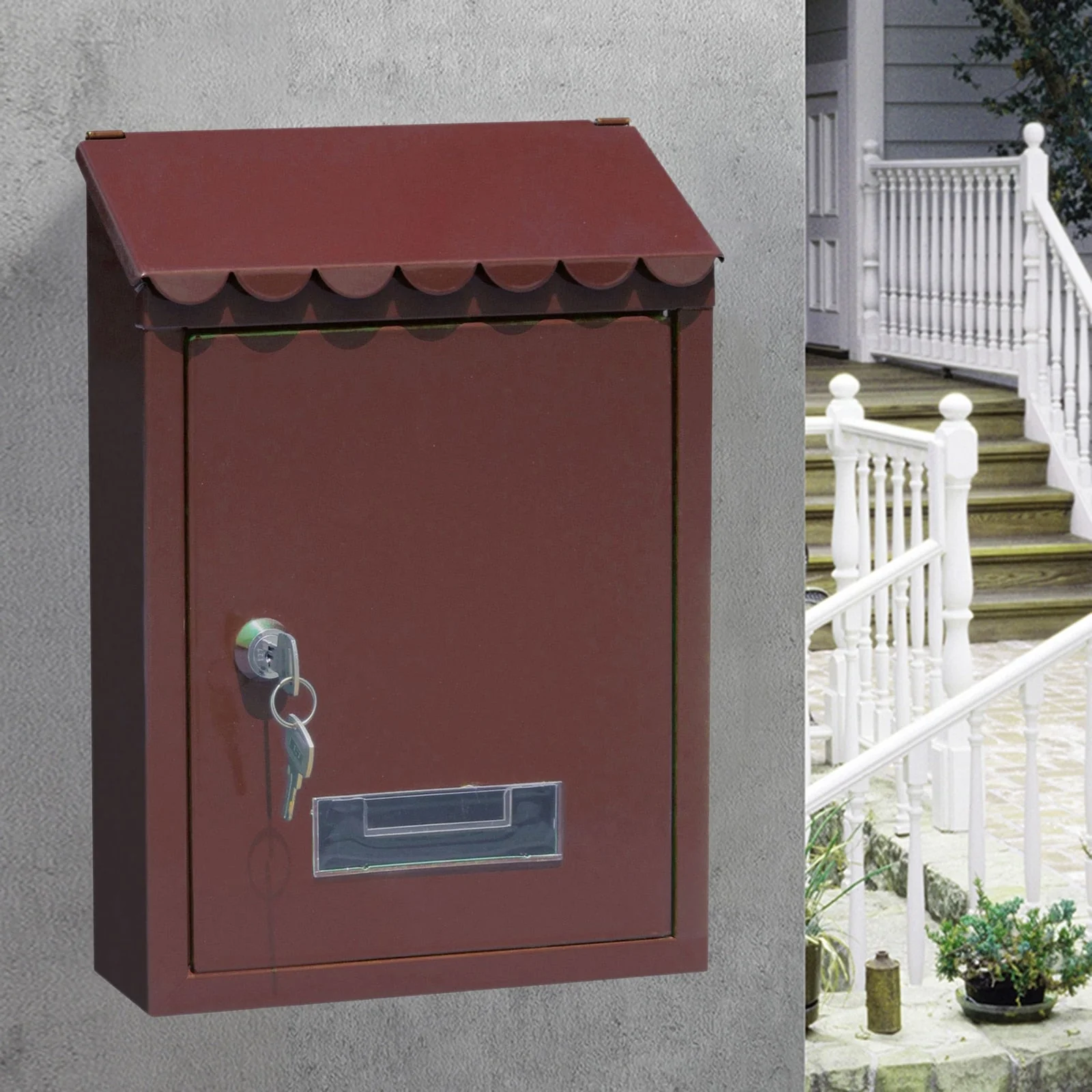 HULIANFU Rust-proof Mailbox Wall Mount Post Lockable Mail Box Office Drop Box Case - Deanwangkt