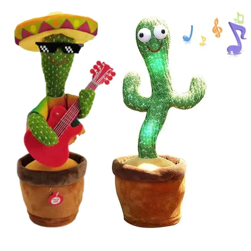 HULIANFU New Electronic Dancing Cactus Singing Dancing Decoration Gift for Kids Funny Early Education Toys Knitted Fabric Plush Toys - Deanwangkt