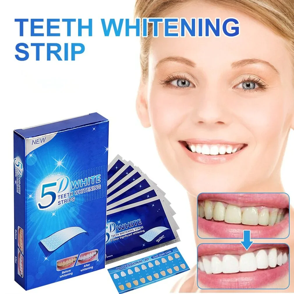 HULIANFU New 5D Gel Teeth Whitening Strips White Tooth Dental kit Oral Hygiene Care Strip for false Teeth Veneers Dentist seks Whiten gel - Deanwangkt
