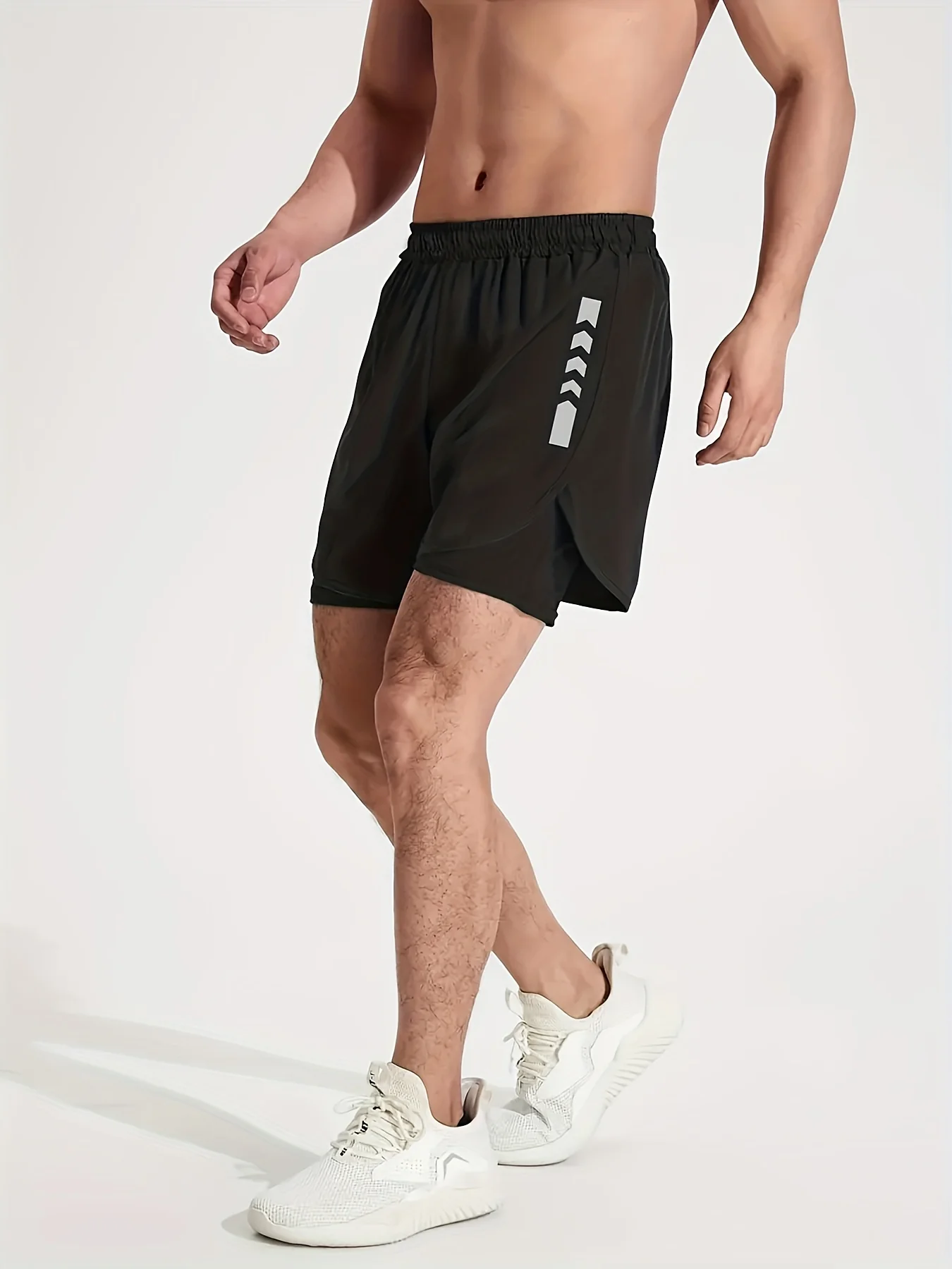 3-Piece Men's 2-in-1 Double Layer Breathable Stretch Shorts for Summer Gym Workout Training - Deanwangkt
