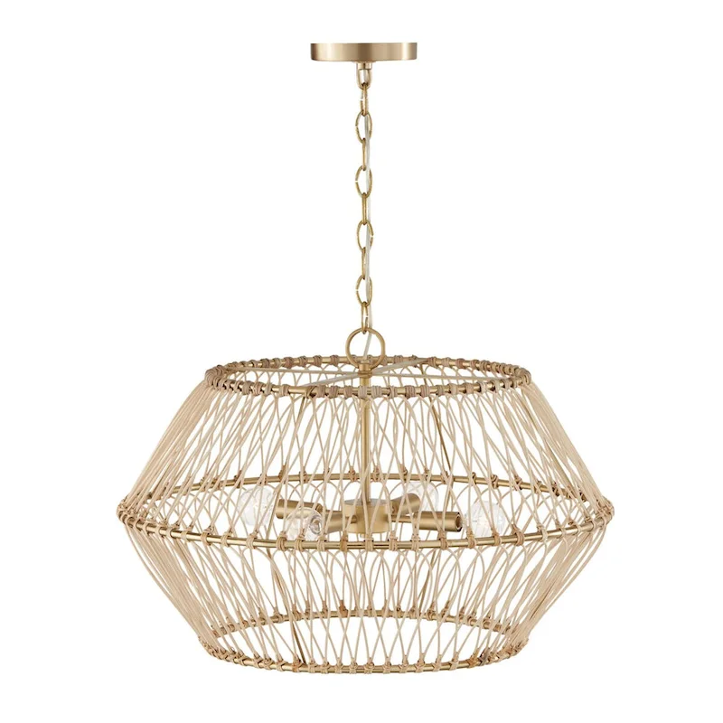 Wren 4-light Matte Brass Pendant