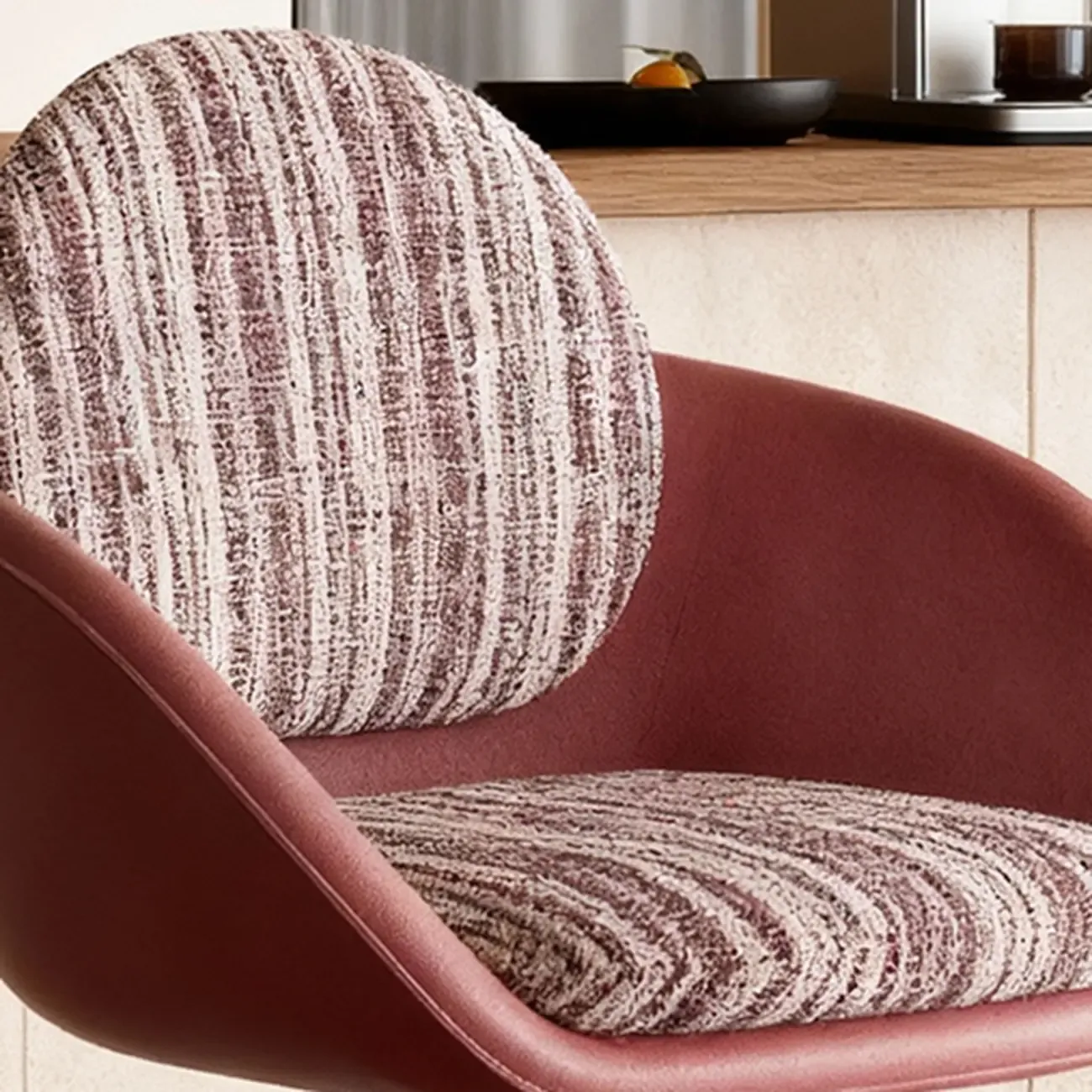 Modern Swivel Fabric Upholstered Bar Stools Stainless Steel