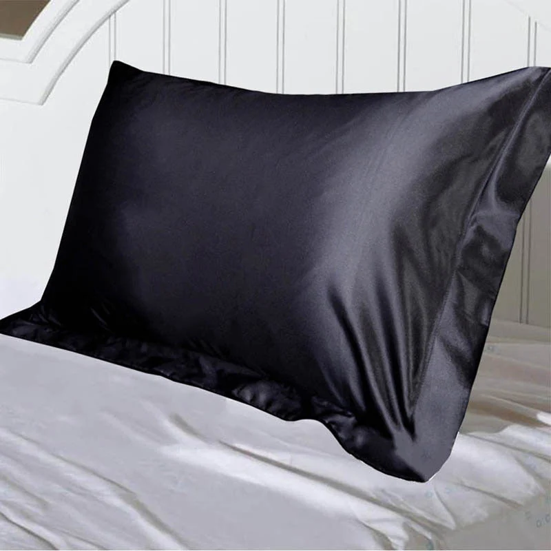 HULIANFU Pure Emulation Silk Satin Pillowcase Comfortable Pillow Cover Pillowcase For Bed Throw Single Pillow Covers - Deanwangkt