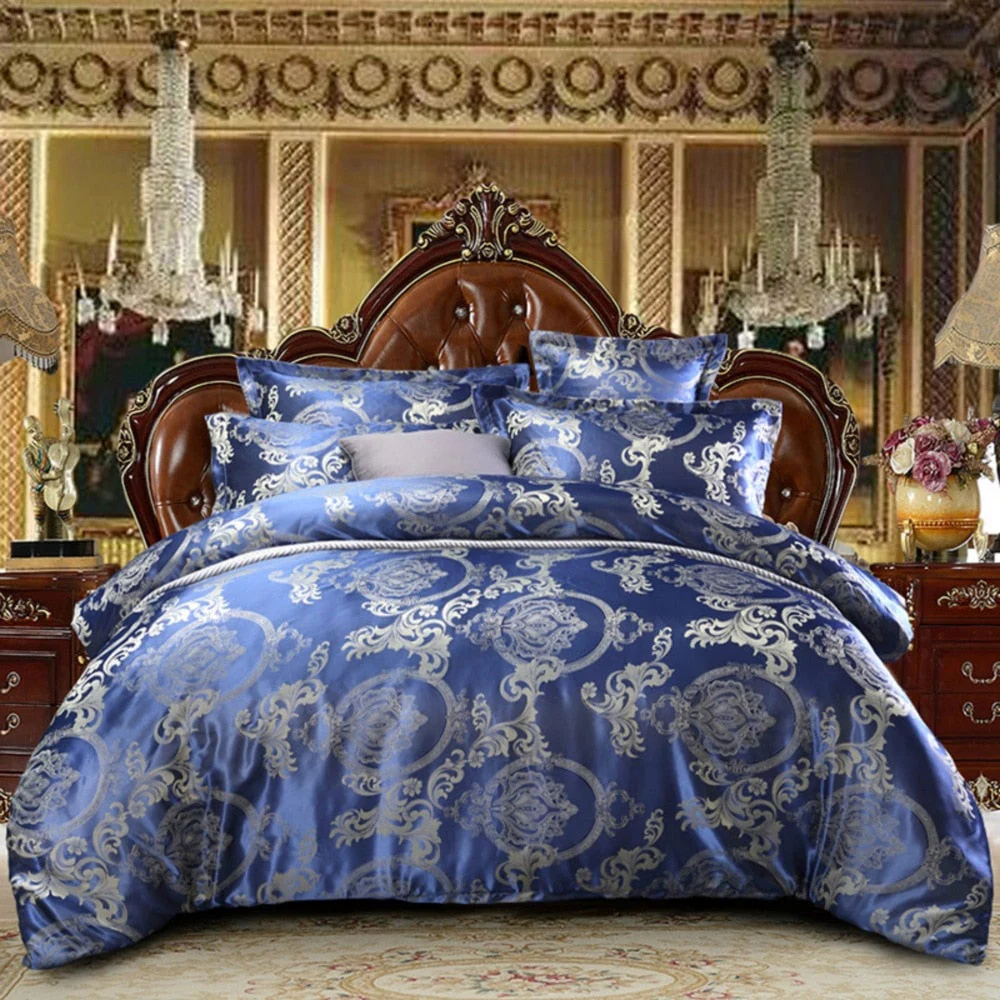 HULIANFU Luxury Jacquard Bedding Set King Size Duvet Cover Quilt Set Queen Comforter Bed Gold Quilt Cover High Quality For Adults - Deanwangkt