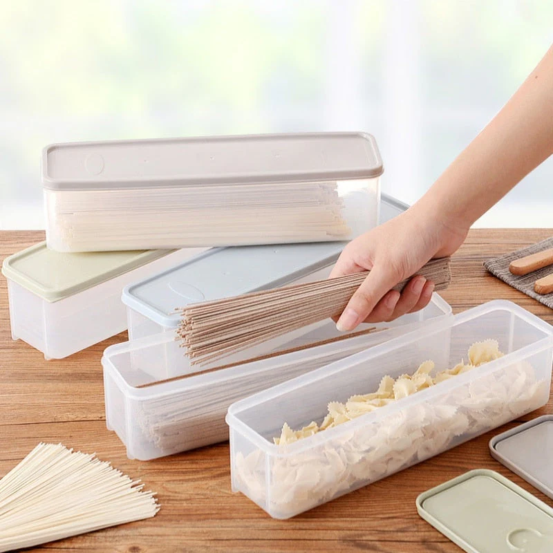 HULIANFU Large Capacity Noodle Storage Box Spaghetti Container With Lid PP Kitchen Food Storage Jar Fresh-keeping Case Kitchen organizer - Deanwangkt