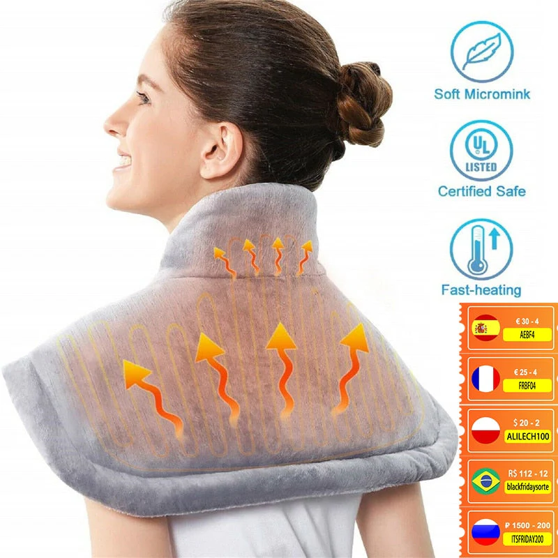 HULIANFU Winter Electric Heating Pad Moist Back Neck Shoulder Heating Pad Warmer Heat Therapy Pain Relief Temperature EU US Controller - Deanwangkt