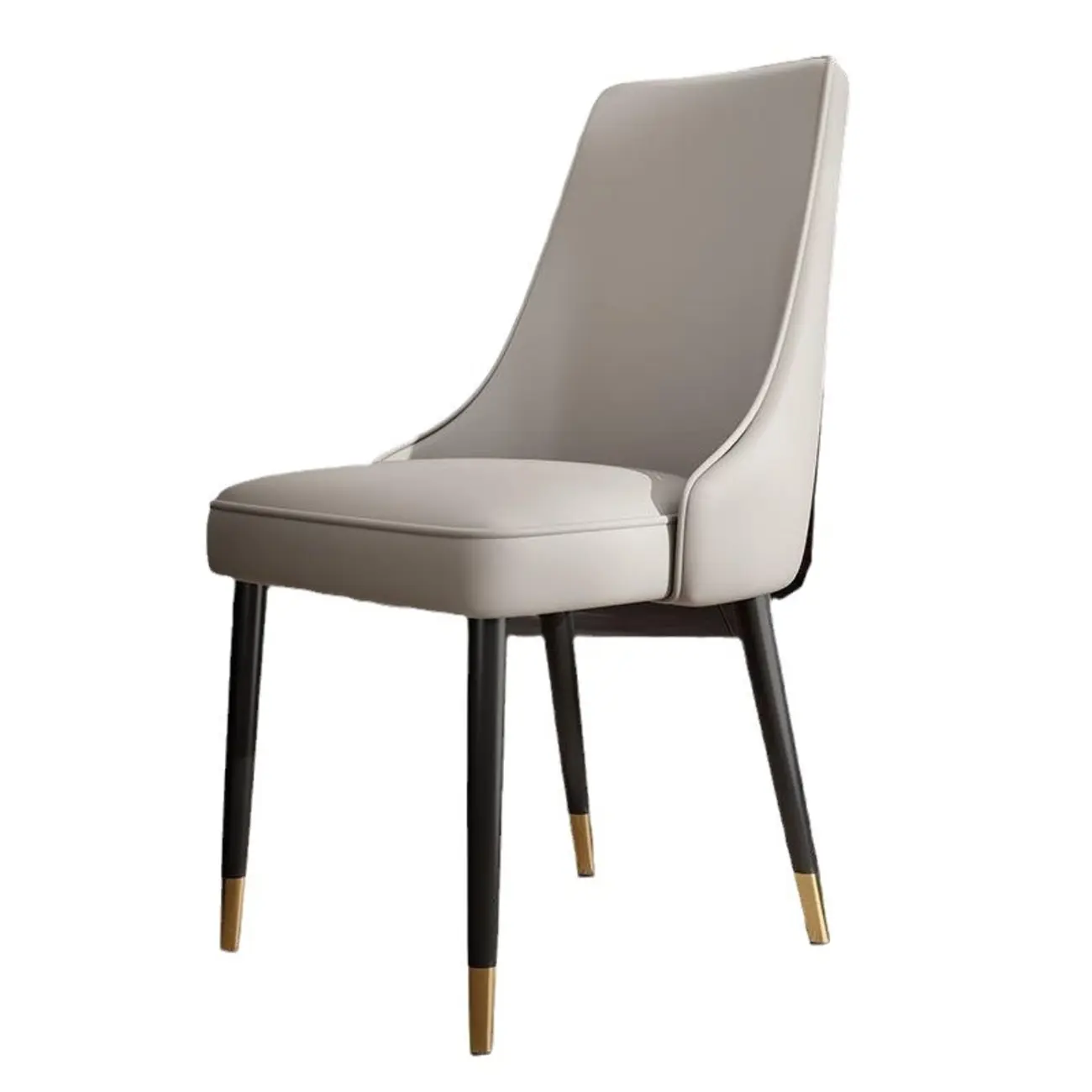 Modern Upholstered Metal Leather Dining Chairs